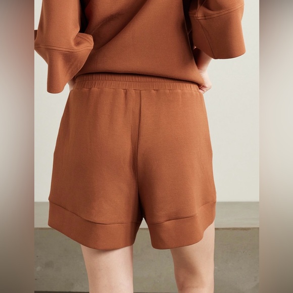Varley Atrium jersey drawstring shorts in brown - Picture 3 of 6
